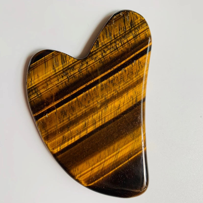 Gua sha stones (Amethyst, Tiger, Obsidian, Aventurine, Rose)