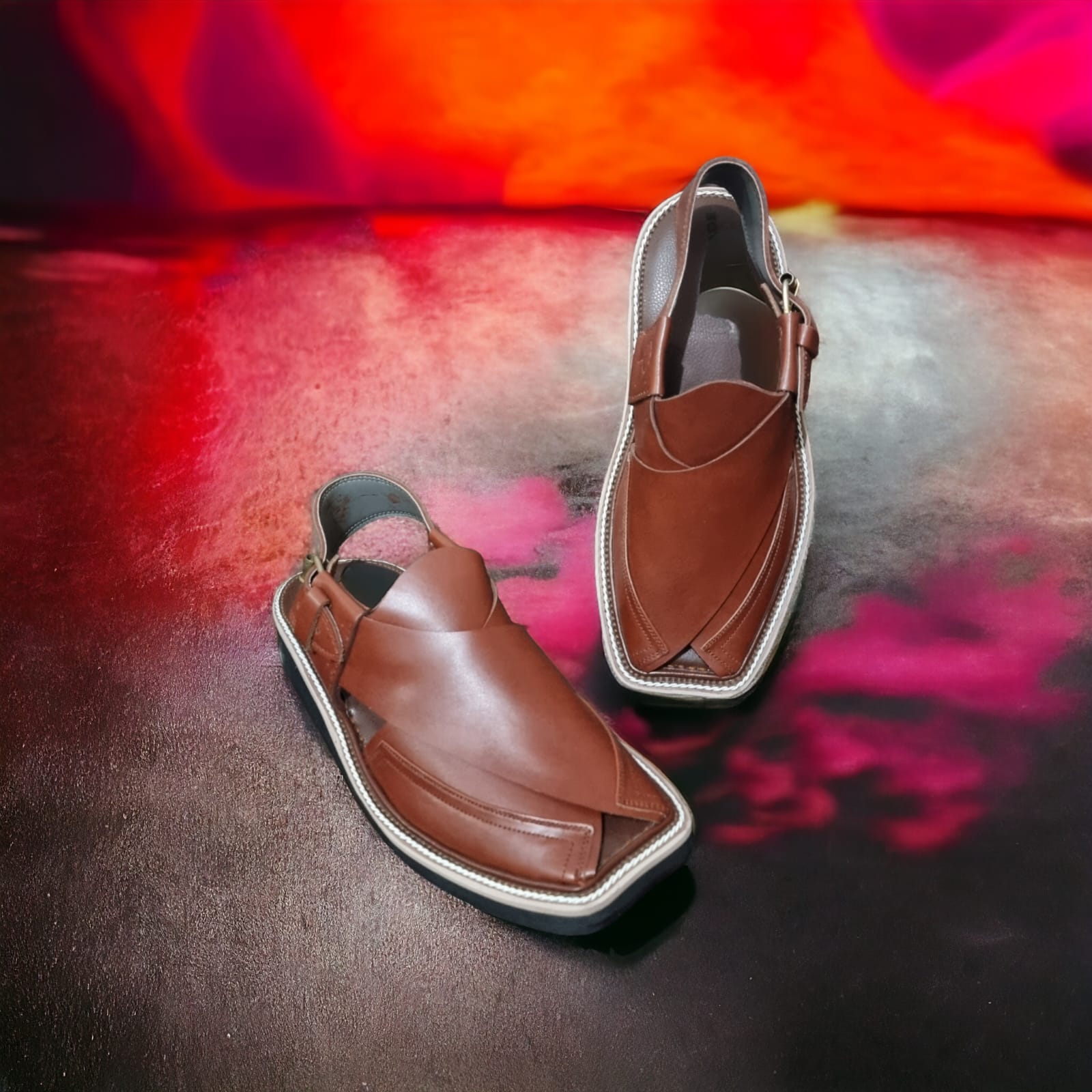 Zardari Chappal- Burgundy