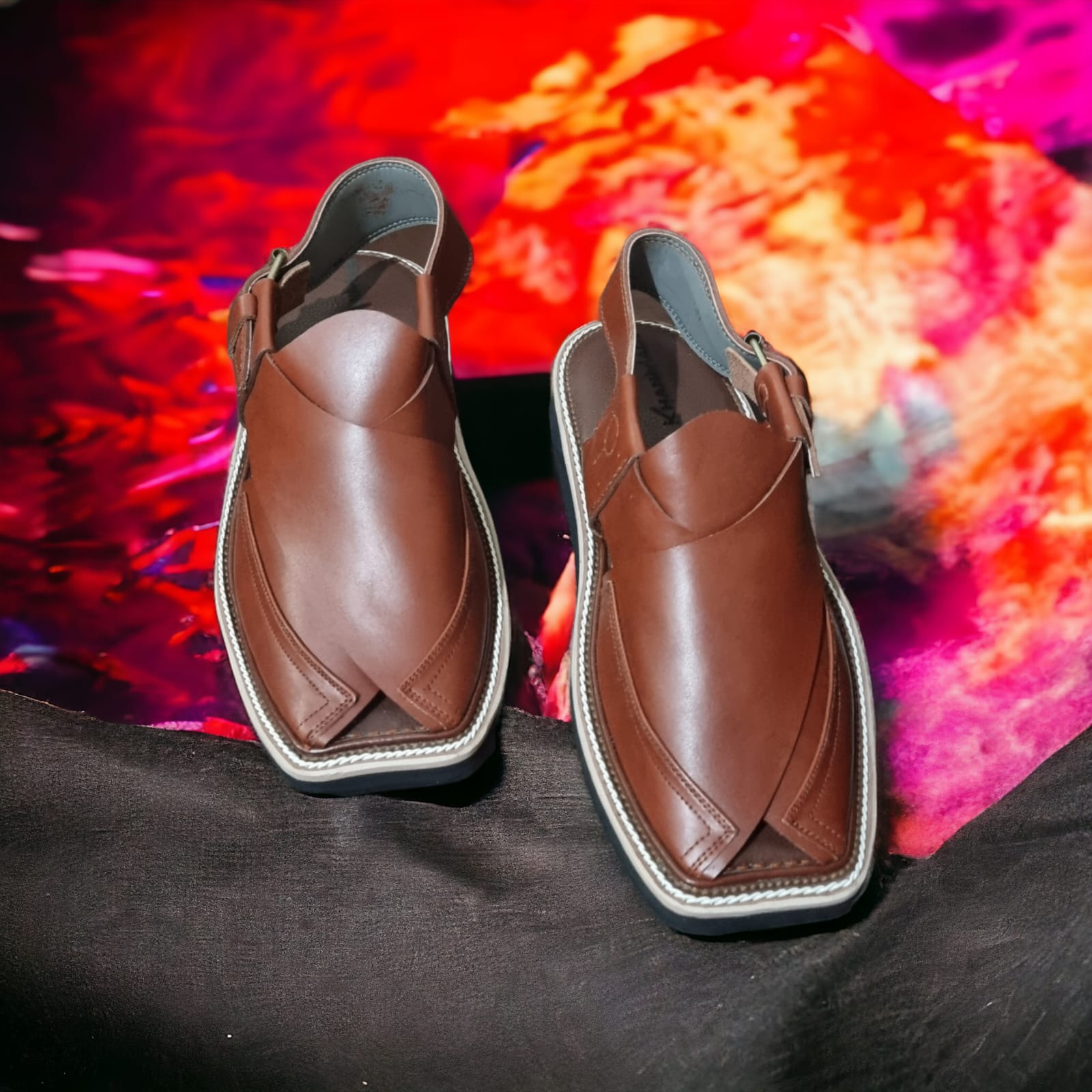 Zardari Chappal- Burgundy