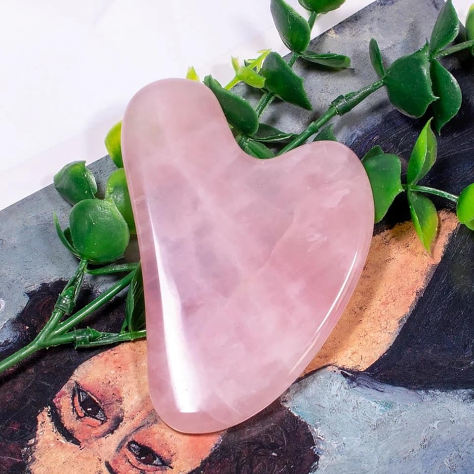 Gua sha stones (Amethyst, Tiger, Obsidian, Aventurine, Rose)